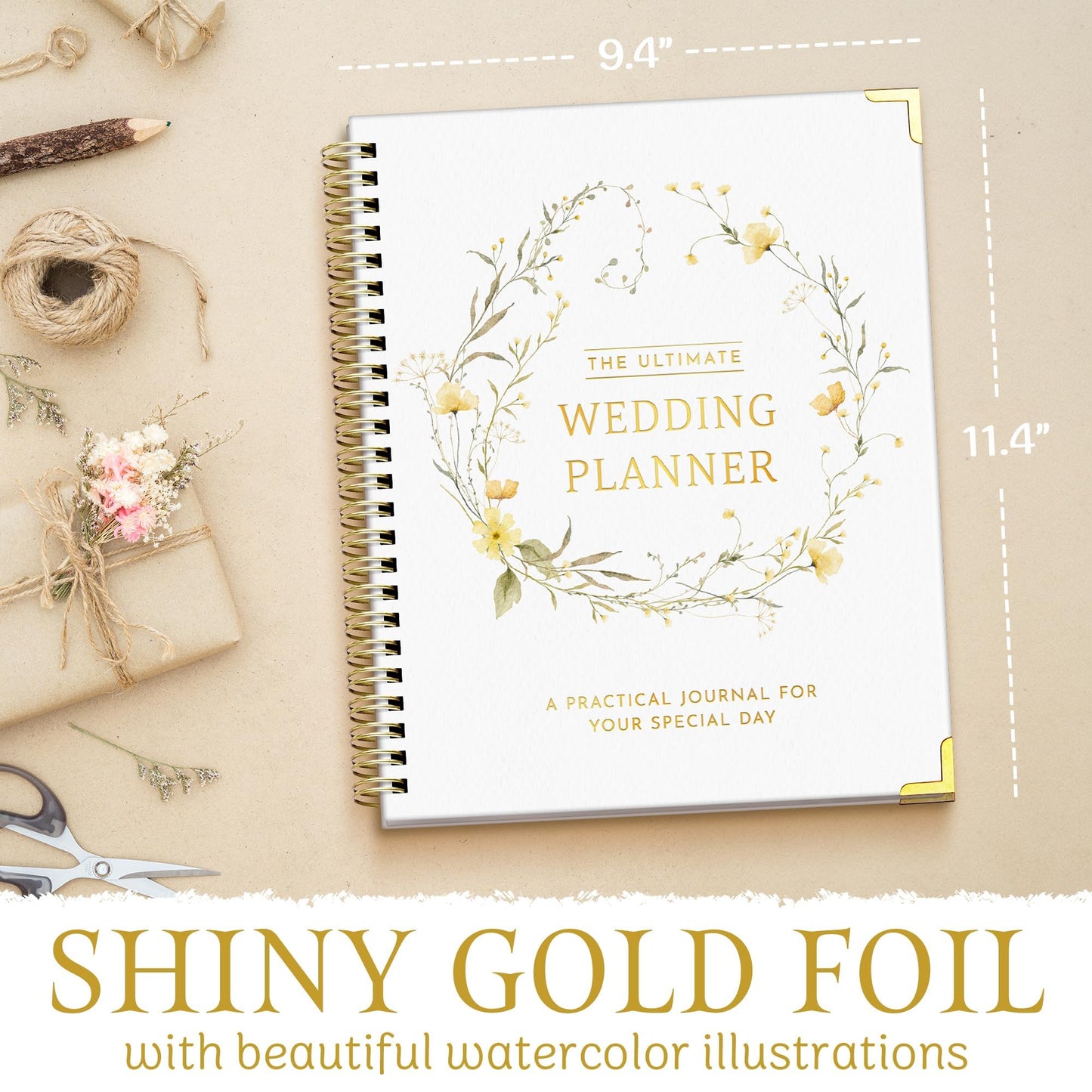 All-In-One Wedding Planner Book | Wedding Planning Organizer, Bridal Planner & Vow Books Set | Wedding Countdown Calendar | Bride Planner | Wedding Gift